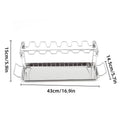 Foldable Stainless Steel BBQ Chicken Leg Rack with 14 Slots - view 3