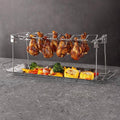 Foldable Stainless Steel BBQ Chicken Leg Rack with 14 Slots - view 4