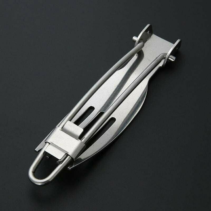 Foldable Stainless Steel Camping Cutlery Set, 3 Piece Knife, Spoon and Fork, Silver - view 4