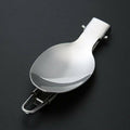 Foldable Stainless Steel Camping Cutlery Set, 3 Piece Knife, Spoon and Fork, Silver - view 5