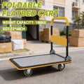 Foldable Steel Platform Trolley Cart with Swivel Wheels for Home and Warehouse