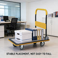 Foldable Steel Platform Trolley Cart with Swivel Wheels for Home and Warehouse - view 4