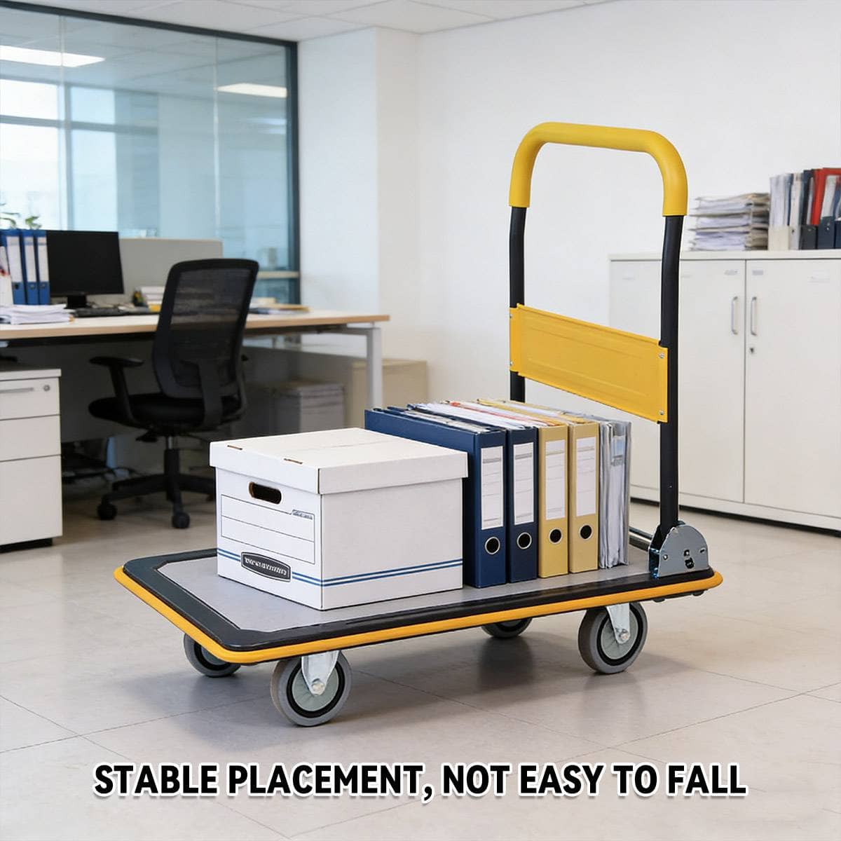 Foldable Steel Platform Trolley Cart with Swivel Wheels for Home and Warehouse - view 4