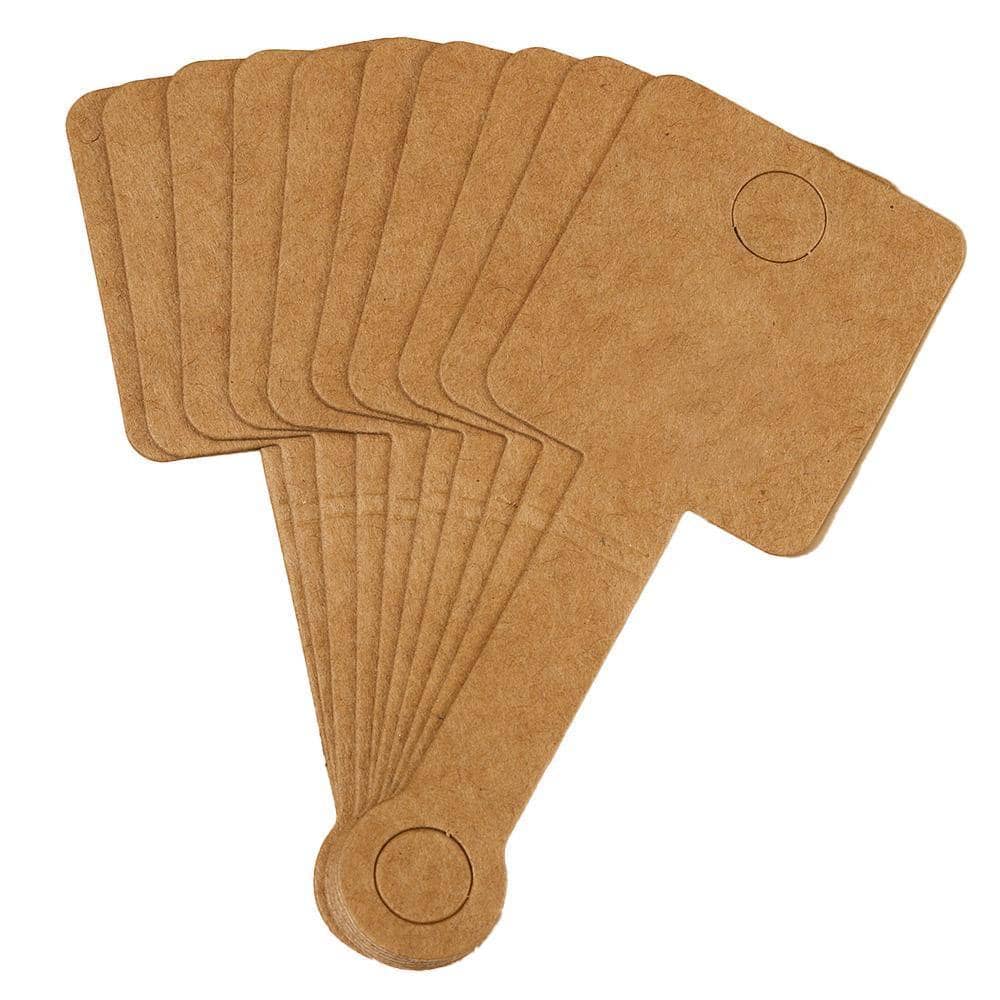 Foldable Sticky Back Jewellery Display Cards, Pack of 100 - Brown Kraft, Plain