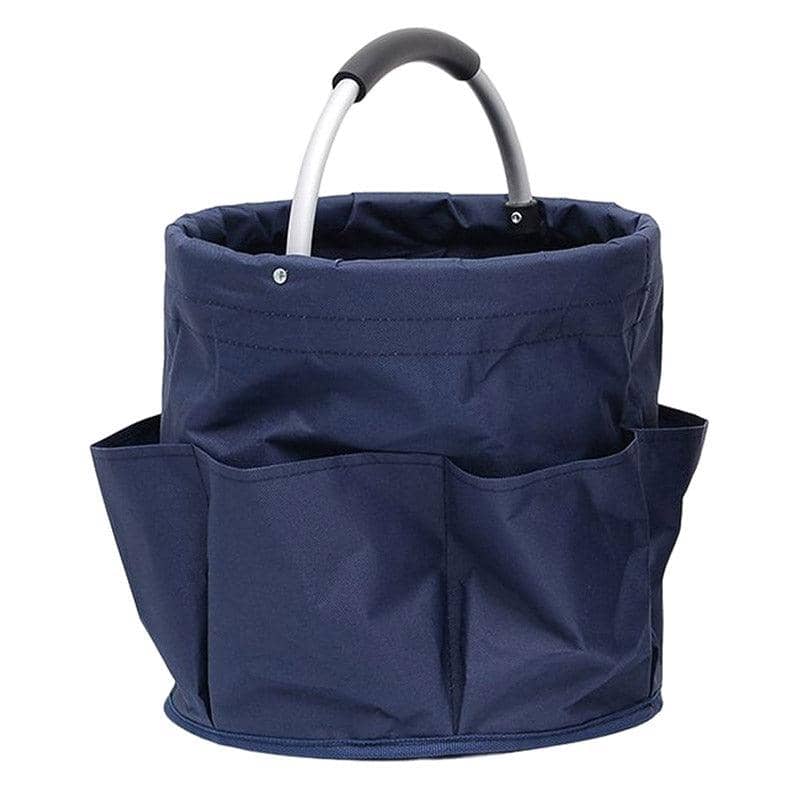 Foldable Storage Basket with Pockets, 28 x 28 cm - Blue