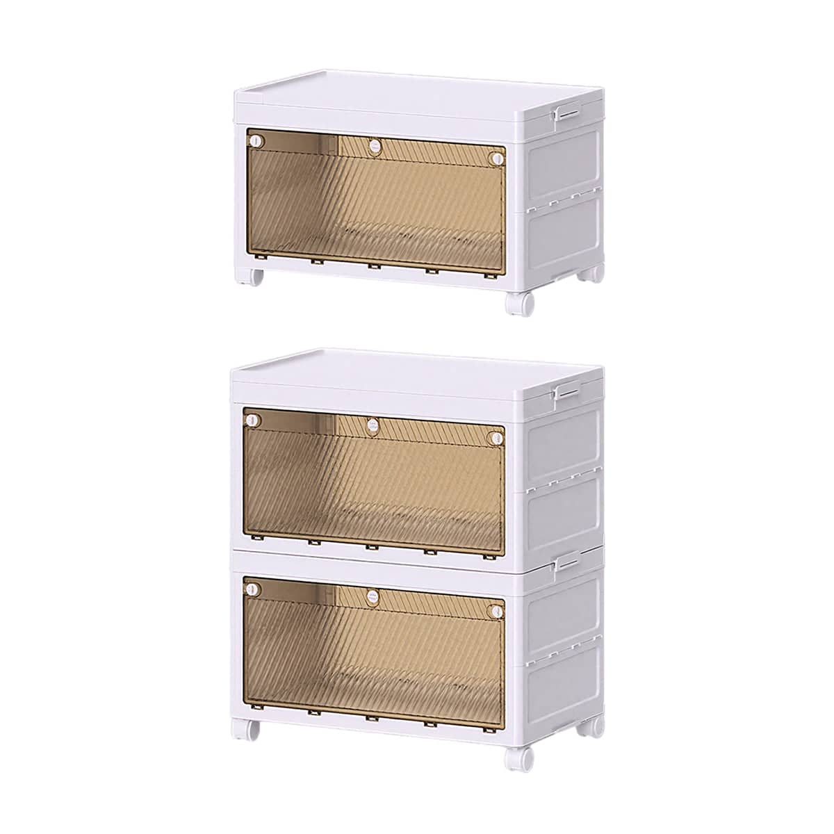 Foldable Storage Cabinet with Wheels - White, 1 Tier (46 x 29 x 32.5 cm) - view 3