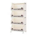 Foldable Storage Rack with Wheels, 4 Tier - Cream and Grey, 53 x 31.5 x 120 cm