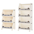 Foldable Storage Rack with Wheels, 4 Tier - Cream and Grey, 53 x 31.5 x 120 cm - view 3
