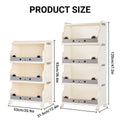 Foldable Storage Rack with Wheels, 4 Tier - Cream and Grey, 53 x 31.5 x 120 cm - view 4