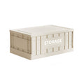 Foldable Toy and Book Storage Box, Beige - Size L (52 x 37.5 x 23 cm)
