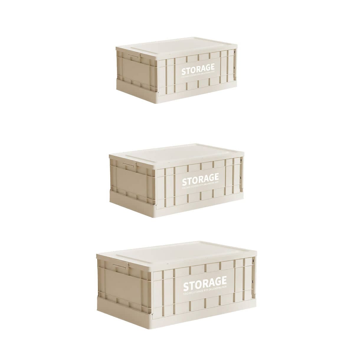 Foldable Toy and Book Storage Box, Beige - Size L (52 x 37.5 x 23 cm) - view 3