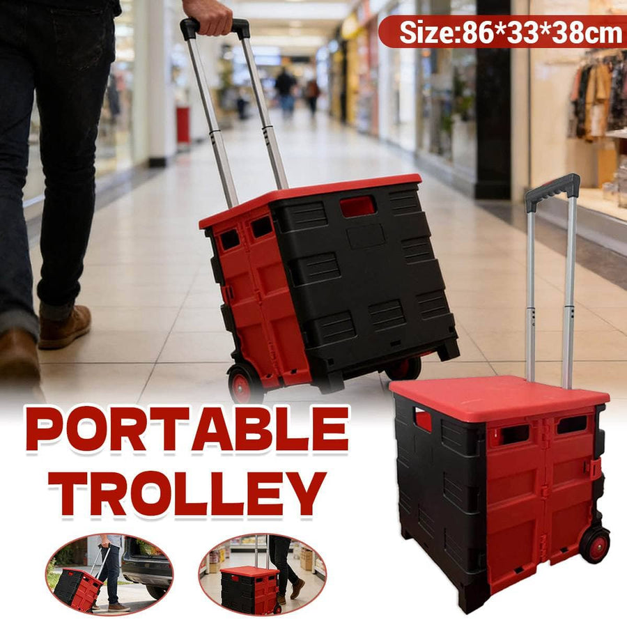 Foldable Trolley Luggage Case with Telescopic Handle and Wheels