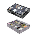 Foldable Under Bed Shoe Box Storage Organiser Dustproof Stackable Transparent Lid - Grey - view 3