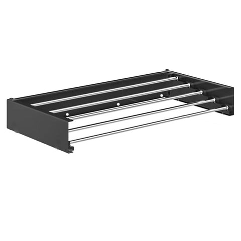 Foldable Wall Mounted Clothes Drying Rack, Balcony Towel Laundry Rack - Black