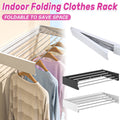 Foldable Wall Mounted Clothes Drying Rack, Balcony Towel Laundry Rack - White - view 2