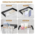 Foldable Wall Mounted Clothes Drying Rack, Balcony Towel Laundry Rack - White - view 5