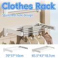 Foldable Wall Mounted Laundry Clothes Rack, No Drill for Balcony - 70 x 37 x 10 cm - view 2
