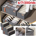 Foldable Wardrobe Organiser Box for Bras and Underwear - Dark Grey, 6 Compartments - view 2