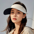 Foldable Wide Brim Sun Visor Hat - White - view 5