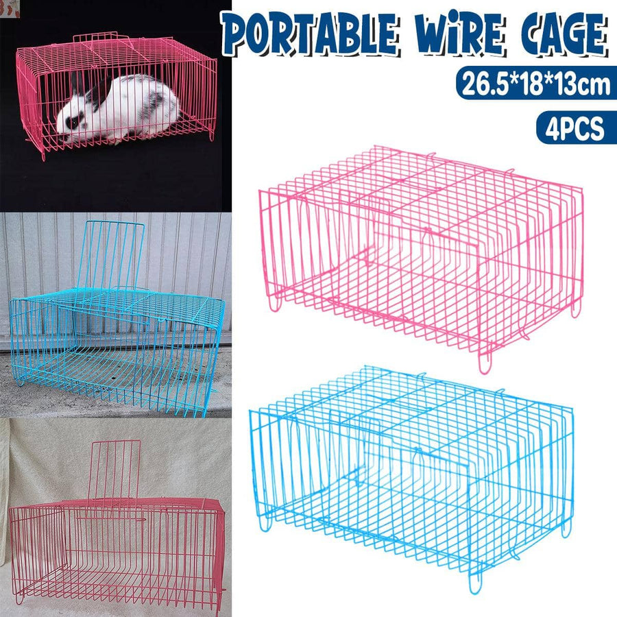 Foldable Wire Small Pet Cage Set for Birds and Hamsters, Pack of 4