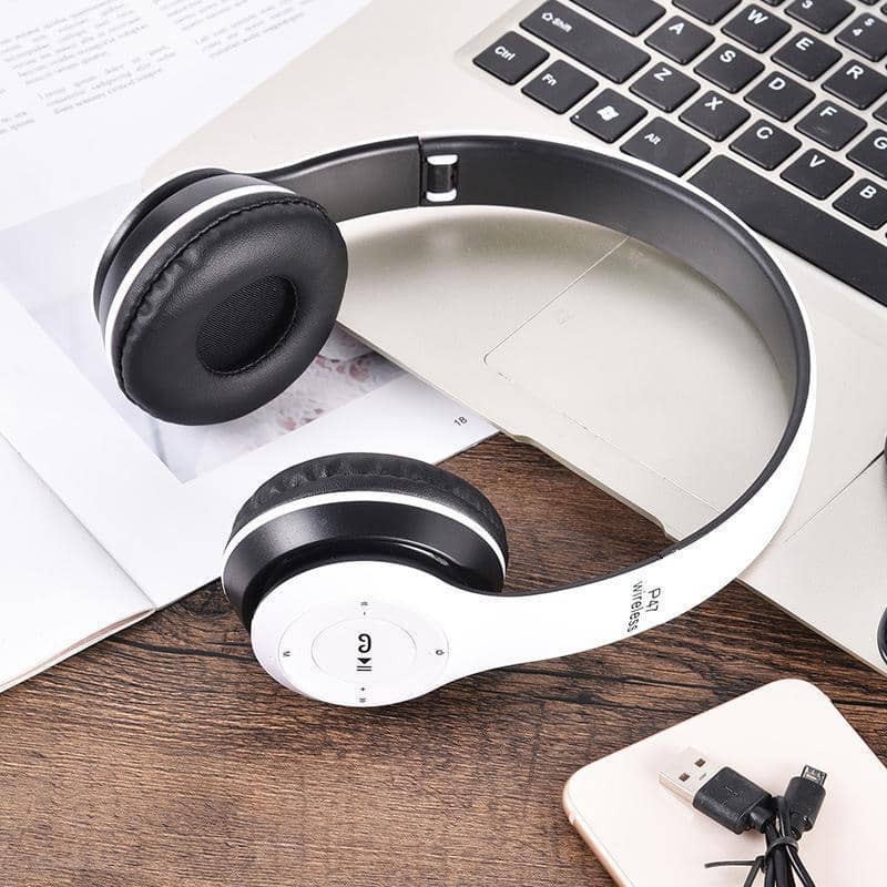 Foldable Wireless Bluetooth Headphones with Mic - Blue - view 4