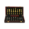 Foldable Wooden Chess Set with Weighted Gold and Silver Pieces - view 2