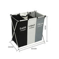 Folding 3 Section Laundry Hamper Sorter, Oxford Cloth and Aluminium Frame - view 4
