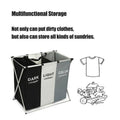 Folding 3 Section Laundry Hamper Sorter, Oxford Cloth and Aluminium Frame - view 5