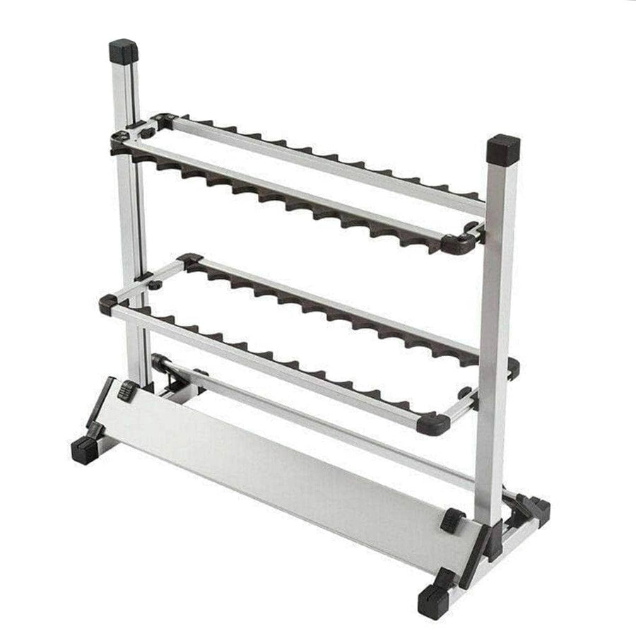 Folding Aluminium Fishing Rod Rack - 24 Holes