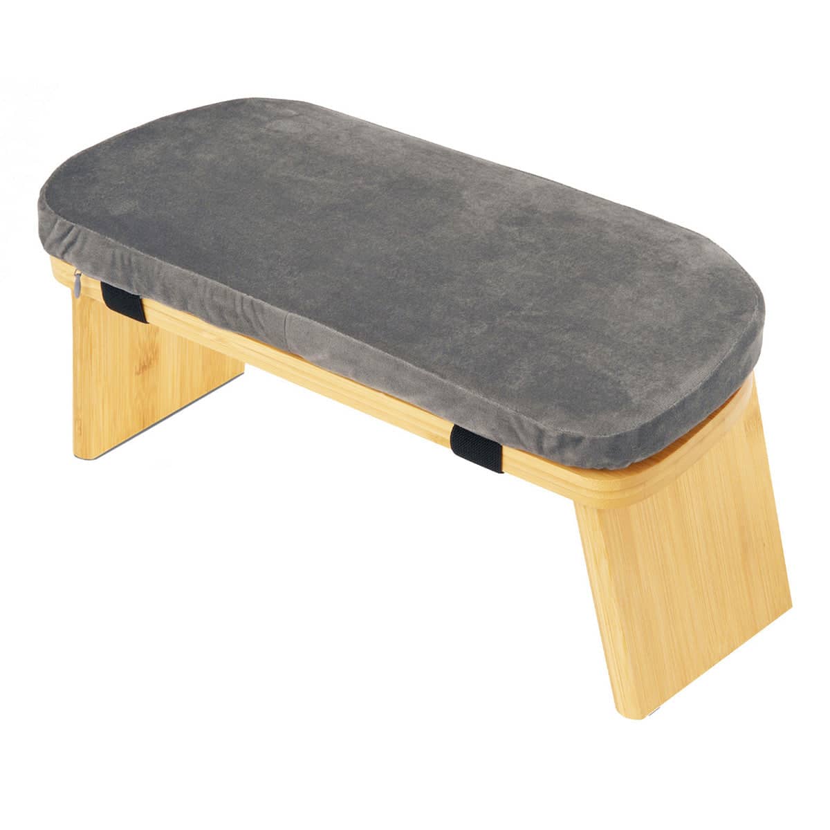 Folding Bamboo Meditation Bench with Velvet Cushion - view 2