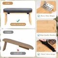 Folding Bamboo Meditation Bench with Velvet Cushion - view 5