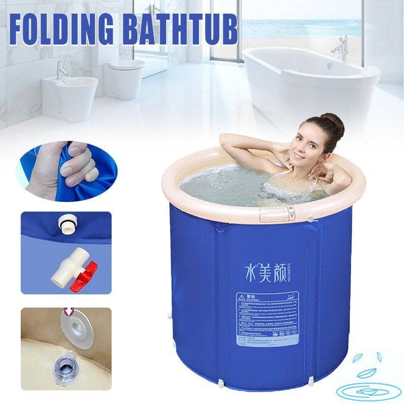 Folding Bathtub Portable Inflatable PVC Bath for Adults and Kids, 75 x 75 cm