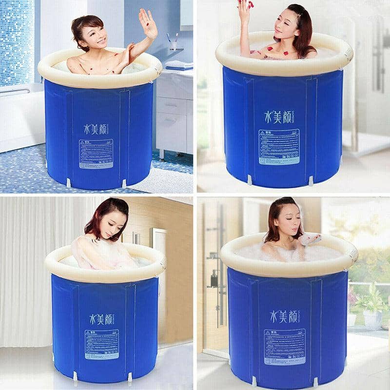 Folding Bathtub Portable Inflatable PVC Bath for Adults and Kids, 75 x 75 cm - view 5