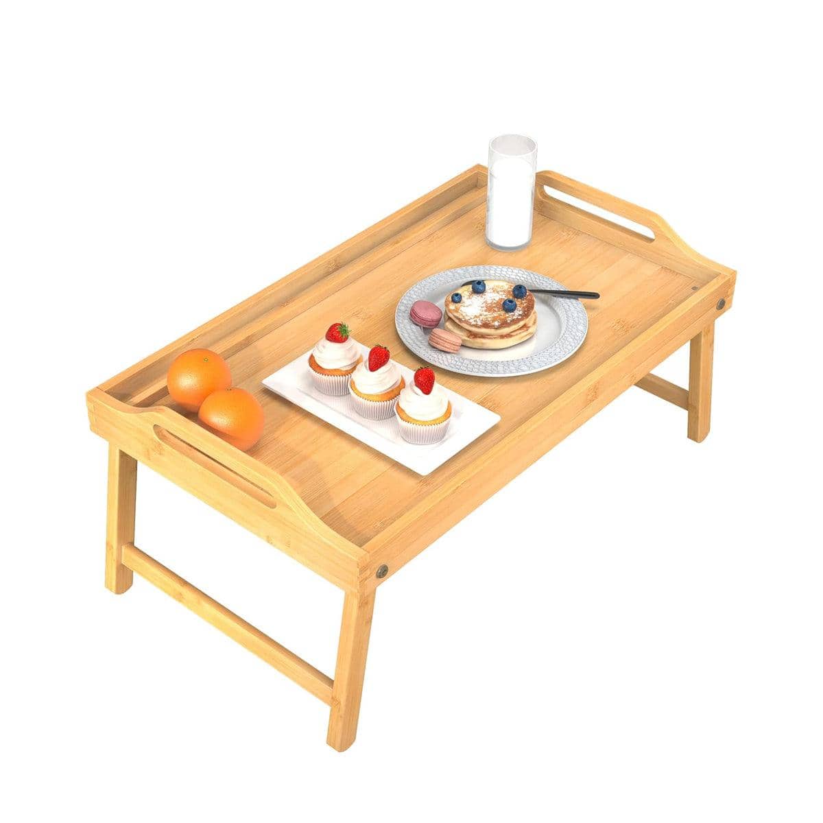 Folding Bed Table, Bamboo Portable Laptop Desk for Bed and Home Office - view 2