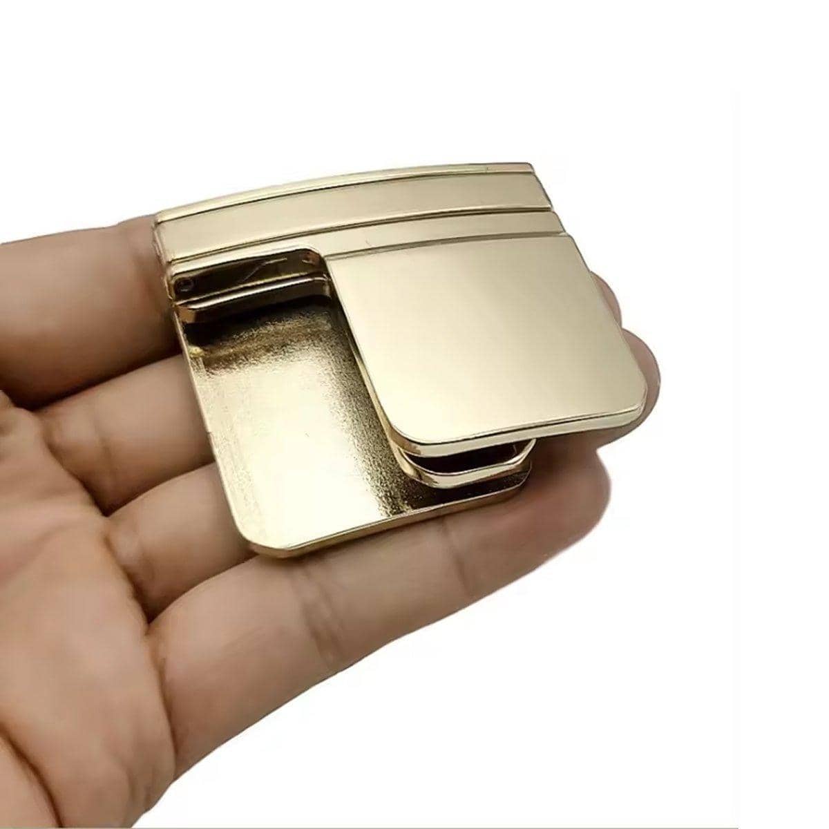 Folding Belt Clip Adjustable Waistband Buckle - Gold - view 4
