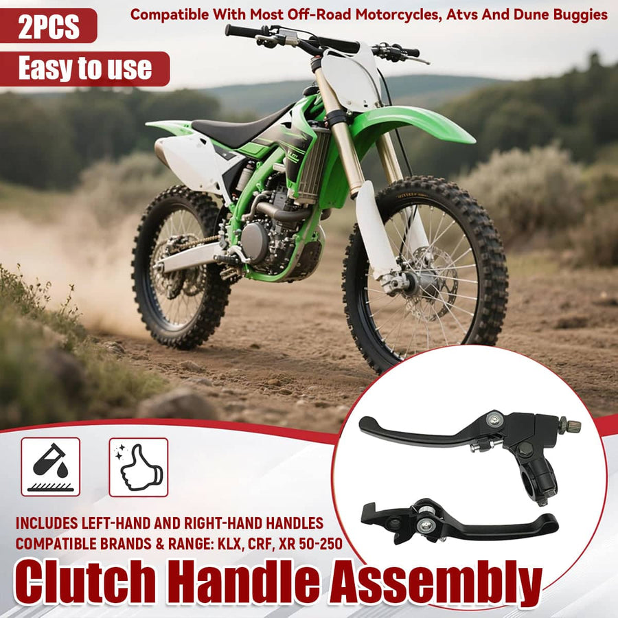 Folding Brake and Clutch Lever Set, Metal, Black