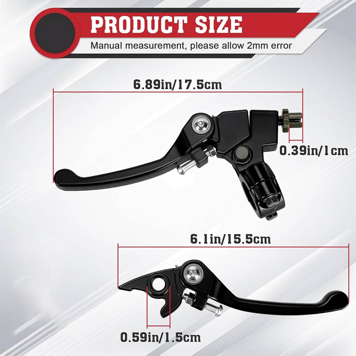 Folding Brake and Clutch Lever Set, Metal, Black - view 3