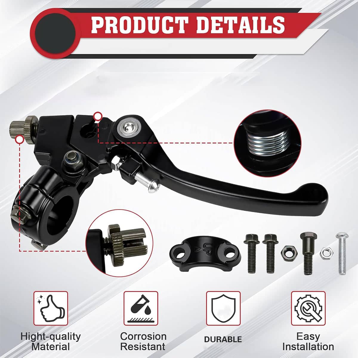 Folding Brake and Clutch Lever Set, Metal, Black - view 4
