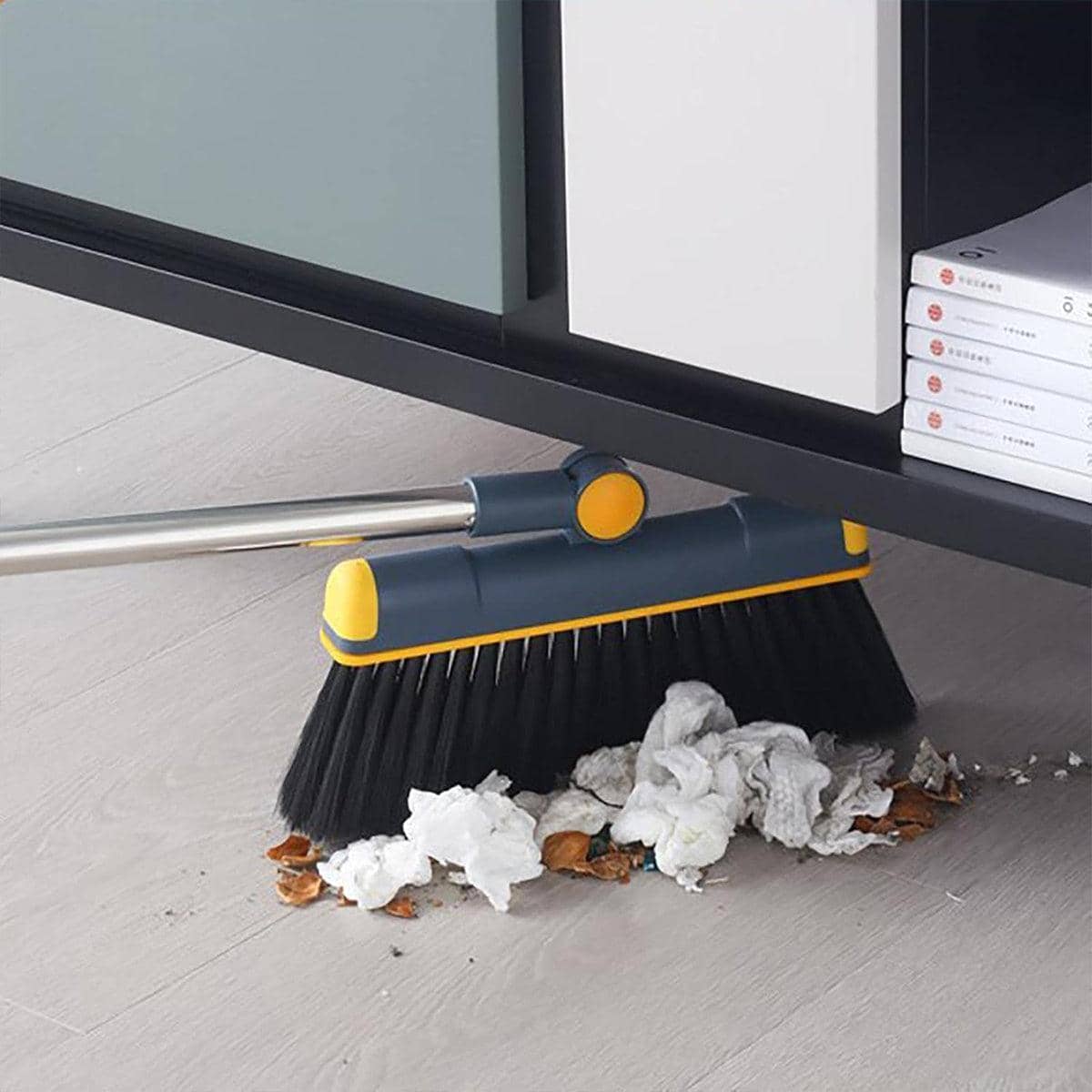 Folding Broom and Dustpan Set with Rotating Head - Dark Blue - view 5