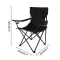 Folding Camping Chair with Armrest and Cup Holder, Portable Outdoor Seat - Black - view 4