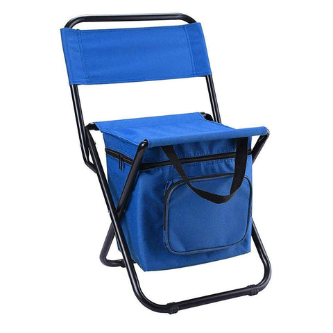 Folding Camping Chair with Storage Bag, Lightweight - Blue