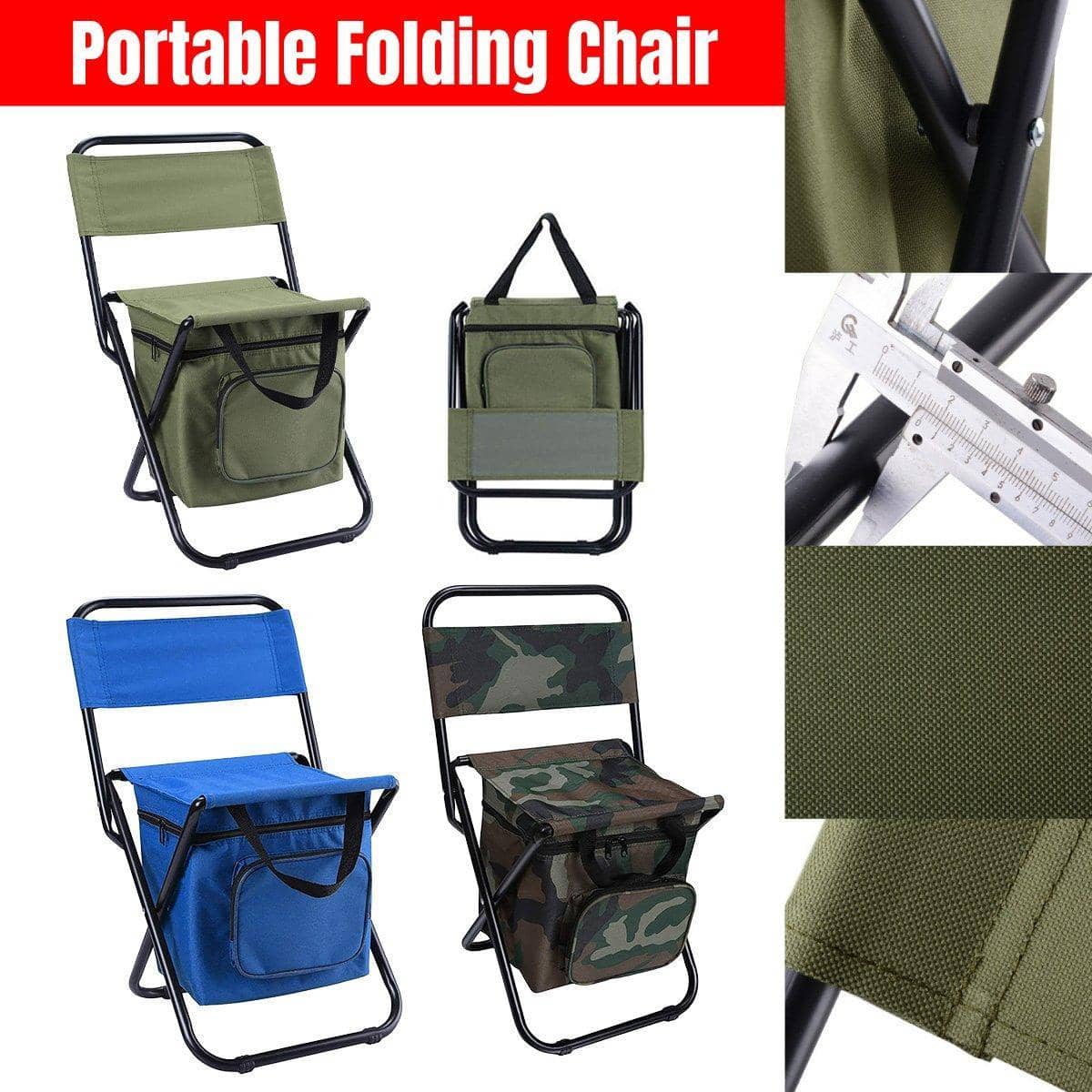 Folding Camping Chair with Storage Bag, Lightweight - Camouflage - view 2
