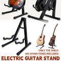 Folding Double Guitar Stand Floor Rack for Electric, Acoustic and Bass Guitars, Black