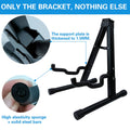 Folding Double Guitar Stand Floor Rack for Electric, Acoustic and Bass Guitars, Black - view 4
