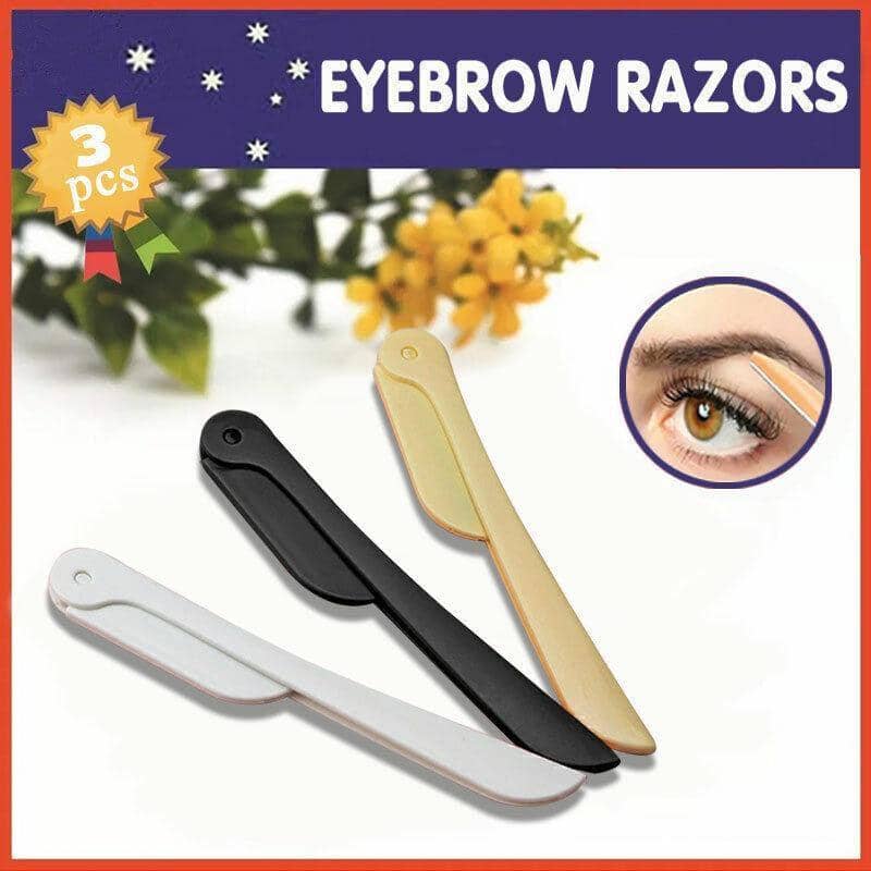 Folding Eyebrow Razor Set for Brow Shaping, Pack of 3
