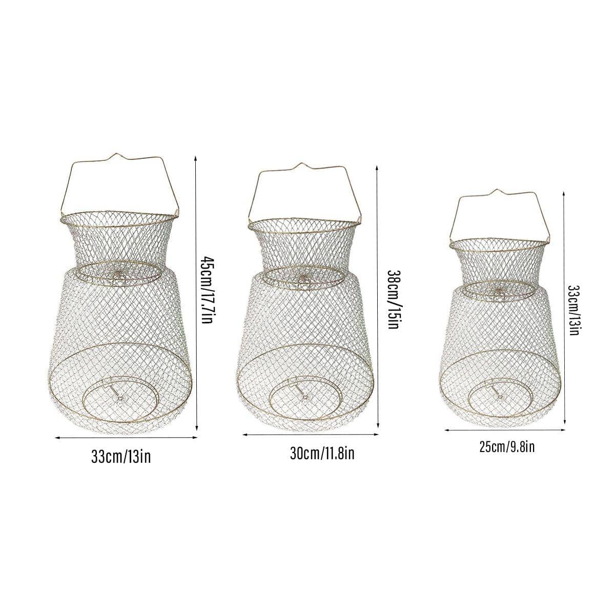 Folding Fish Trap Mesh Cage - 25cm x 33cm - view 4