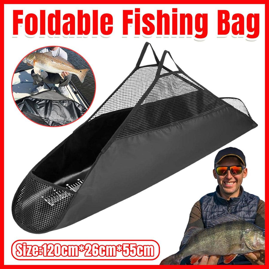 Folding Fishing Weigh Bag with Mesh and Anti-Slip Lining, Waterproof Fish Carry Bag