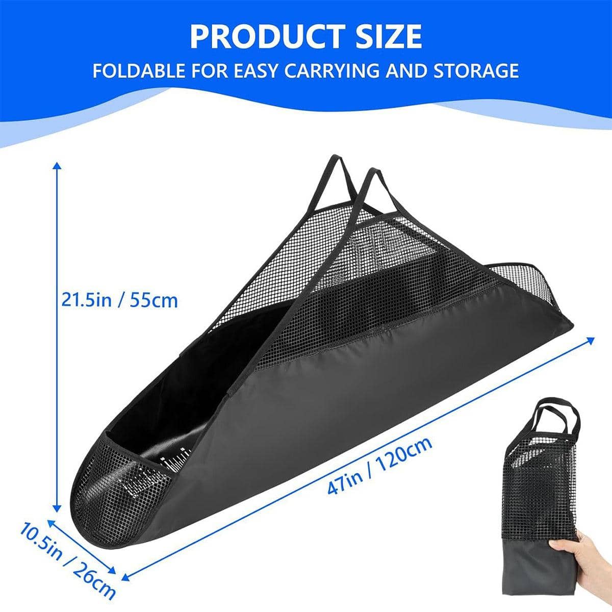 Folding Fishing Weigh Bag with Mesh and Anti-Slip Lining, Waterproof Fish Carry Bag - view 3