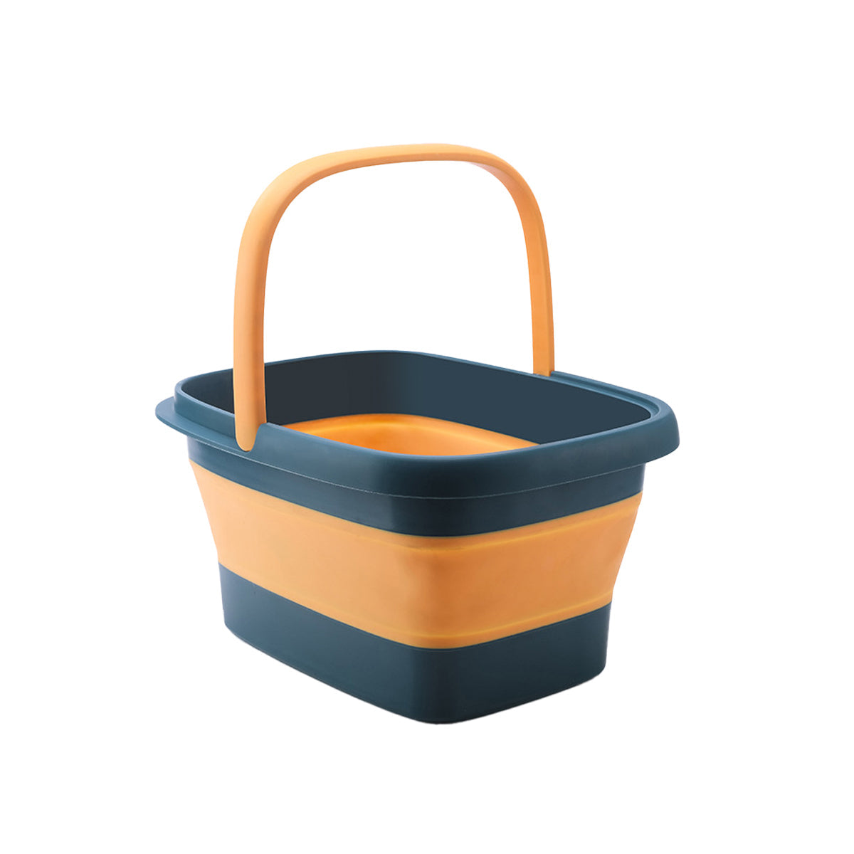 Folding Foot Spa Bath Tub with Massage Bumps - Navy Blue and Orange