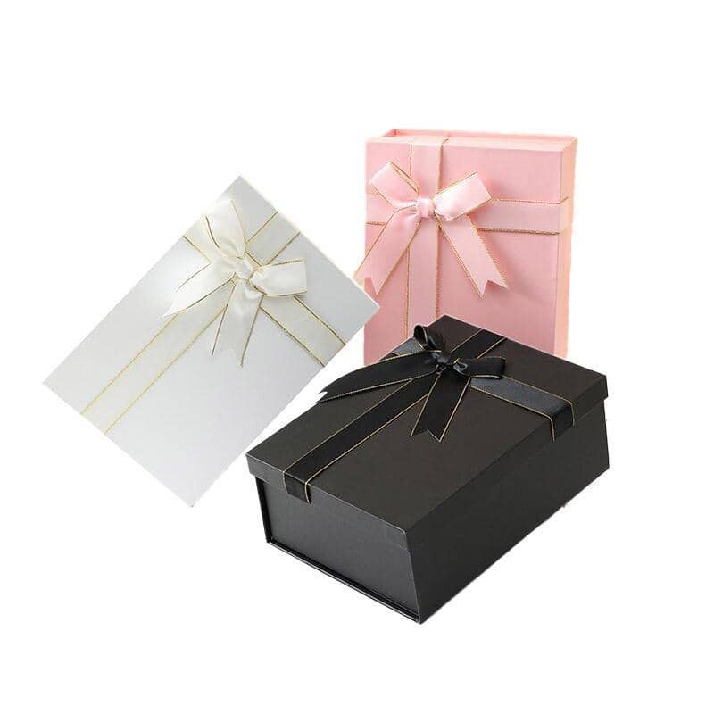 Folding Gift Boxes with Ribbon Bow Pack of 5 - Pink, 22.5 x 16 x 8.5cm - view 3